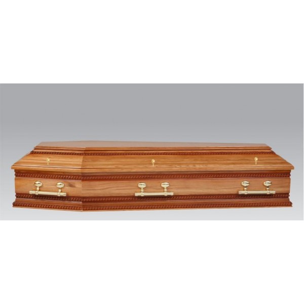 Premium Solid Oak Coffin The Regency Two Tone High Gloss Finish